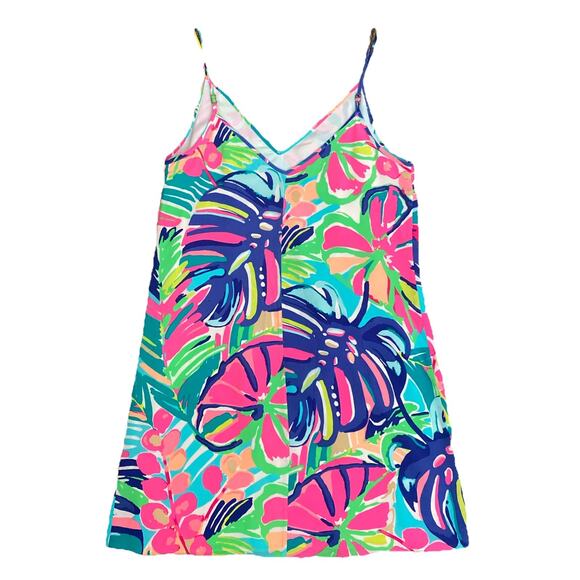Lilly Pulitzer Lela Exotic Garden Silk Floral Slip Dress V Neck Sleeveless XS - Picture 6 of 8